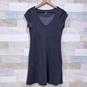 Horny Toad & Co Athleisure Skater Dress Gray Cap Sleeve Tencel Womens Medium